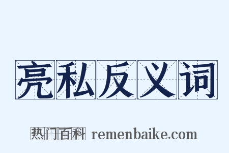 亮私反义词是什么意思的图片